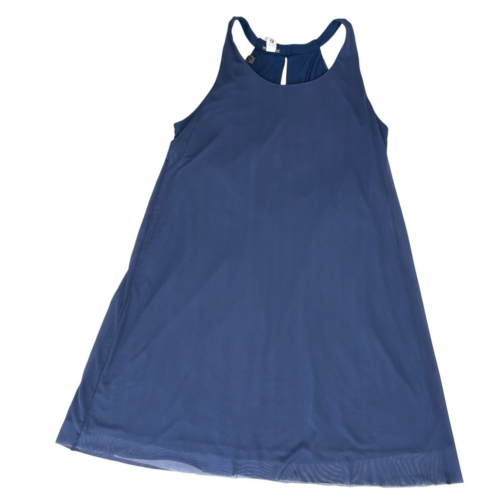 Oiselle Sz 10 Blue Mio Mesh Mini Dress Sleeveless Athletic Comfort Lightweight - Picture 10 of 16